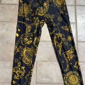 Versace Jeans Collection Black and Gold Kids Leggings